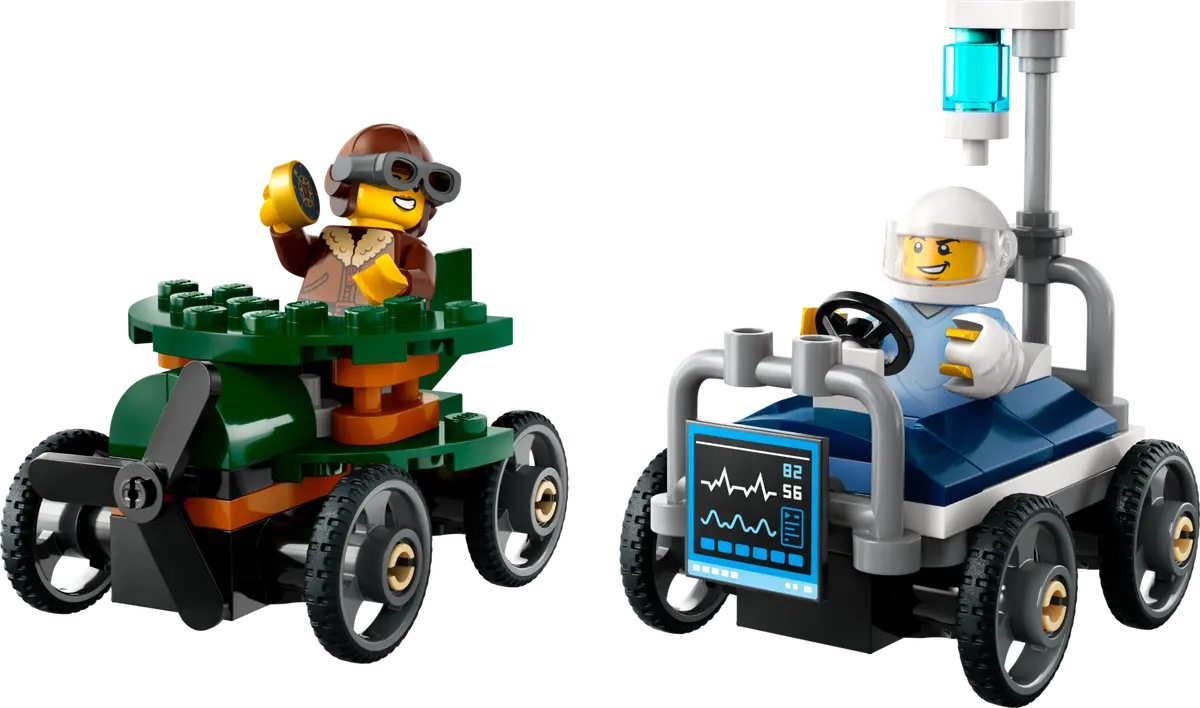 60459 LEGO City - Pack veicoli da corsa: aereo contro letto d’ospedale