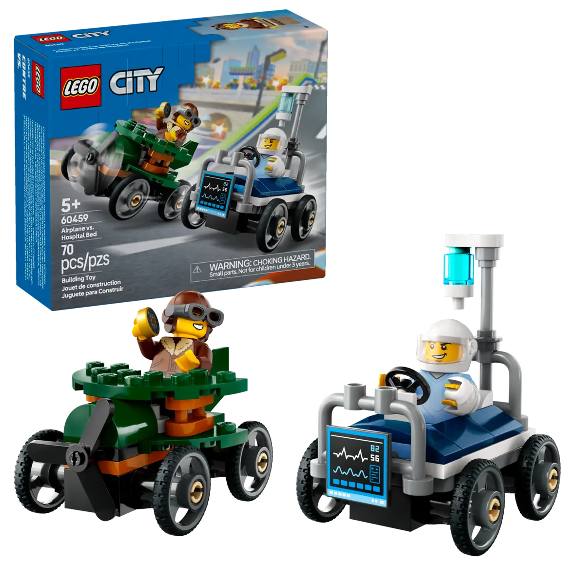 60459 LEGO City - Pack veicoli da corsa: aereo contro letto d’ospedale