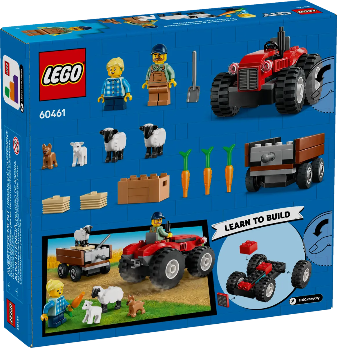 60461 LEGO City - Trattore agricolo rosso con rimorchio e pecore