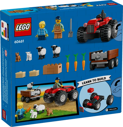 60461 LEGO City - Trattore agricolo rosso con rimorchio e pecore