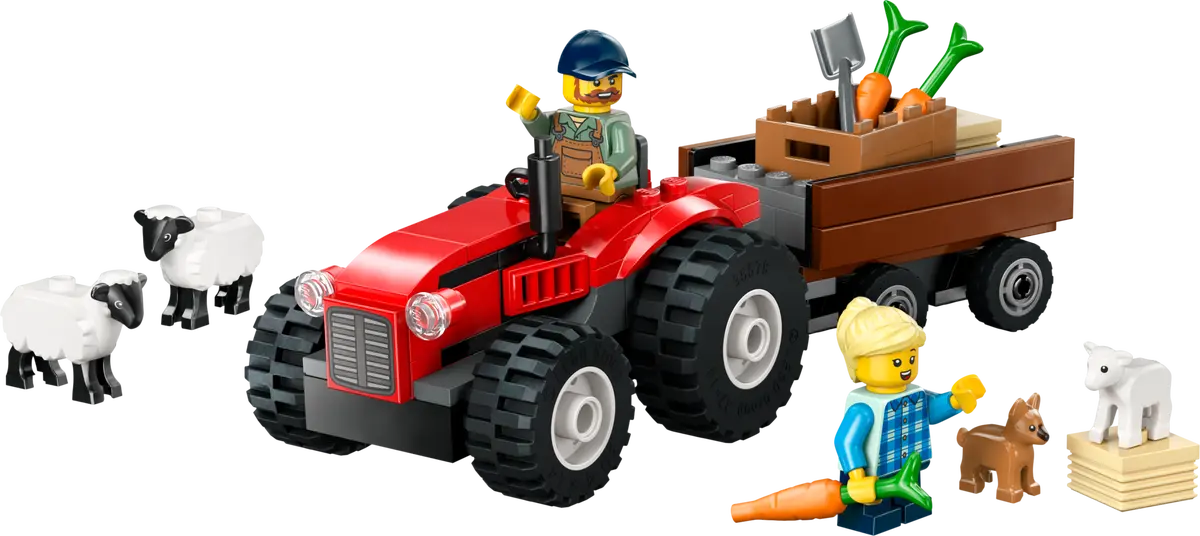 60461 LEGO City - Trattore agricolo rosso con rimorchio e pecore