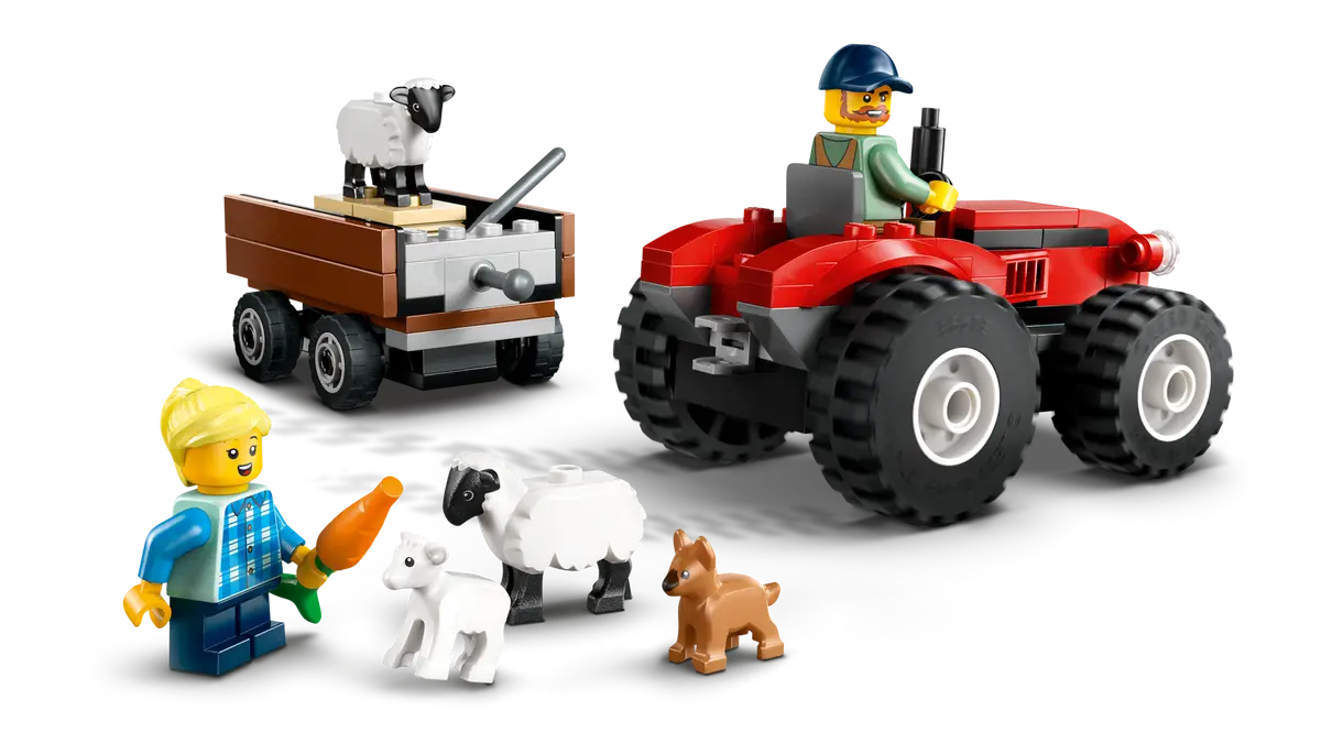 60461 LEGO City - Trattore agricolo rosso con rimorchio e pecore