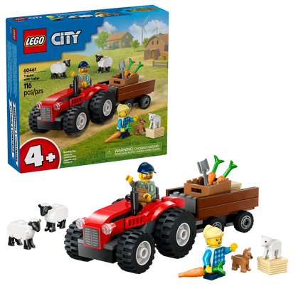 60461 LEGO City - Trattore agricolo rosso con rimorchio e pecore