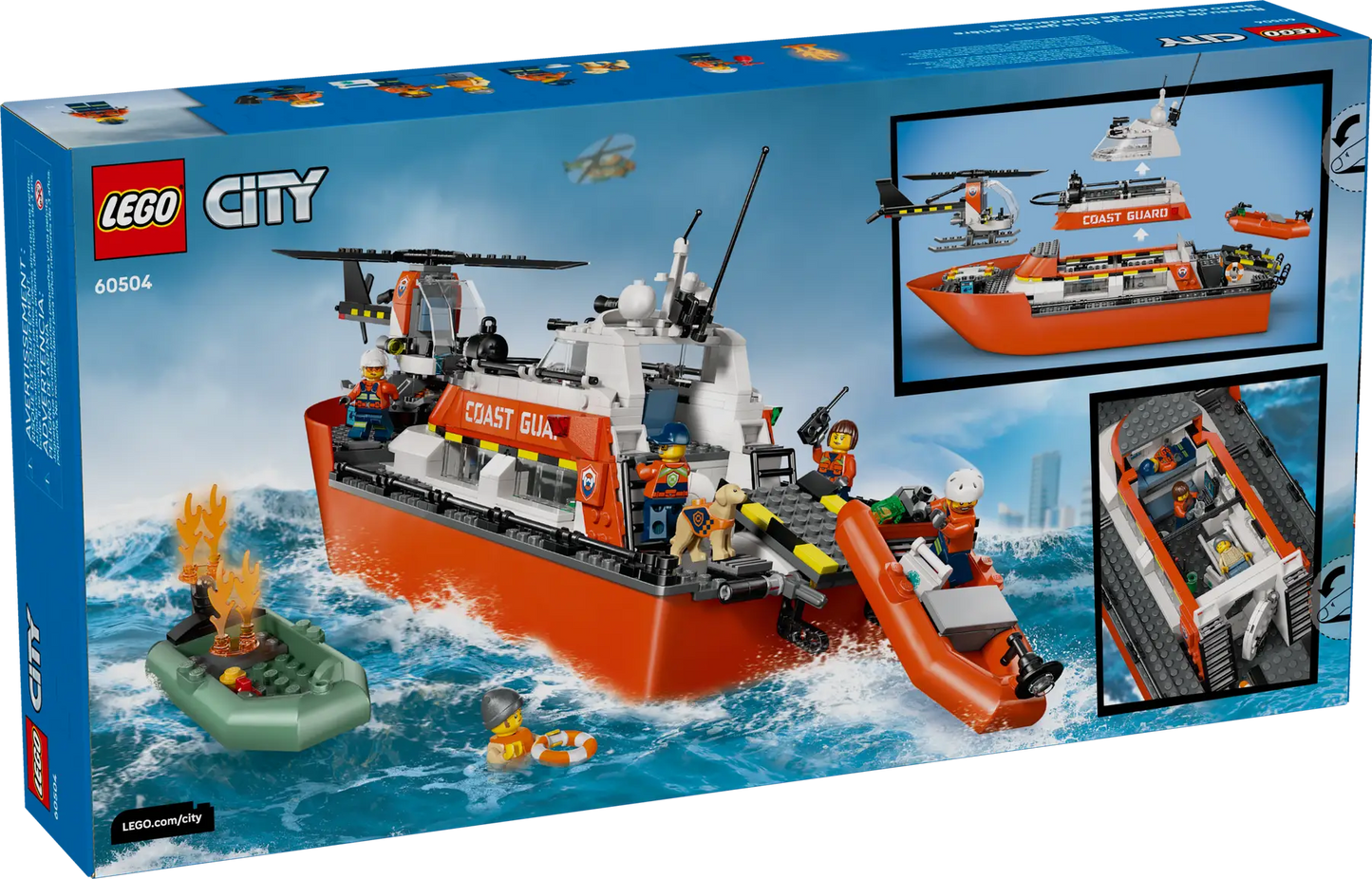 60504 LEGO City - Motoscafo di soccorso ed elicottero della Guardia Costiera