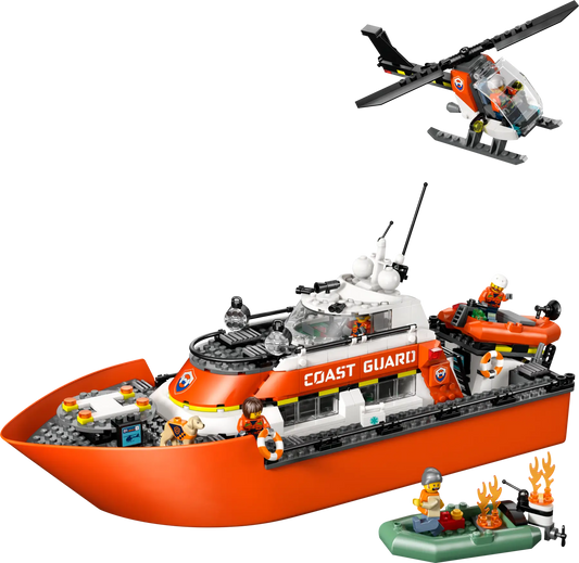 DISPONIBILE DA GENNAIO 2026 - 60504 LEGO City - Motoscafo di soccorso ed elicottero della Guardia Costiera