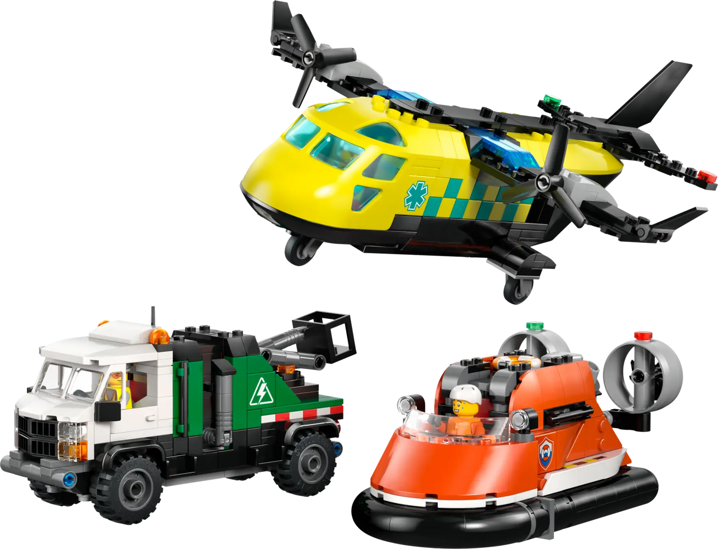 DISPONIBILE DA GENNAIO 2026 - 60505 LEGO City - Remix aereo, camion di servizio e hovercraft