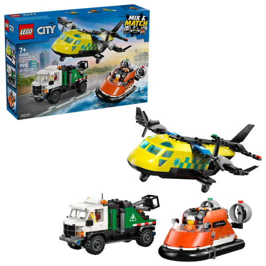 DISPONIBILE DA GENNAIO 2026 - 60505 LEGO City - Remix aereo, camion di servizio e hovercraft