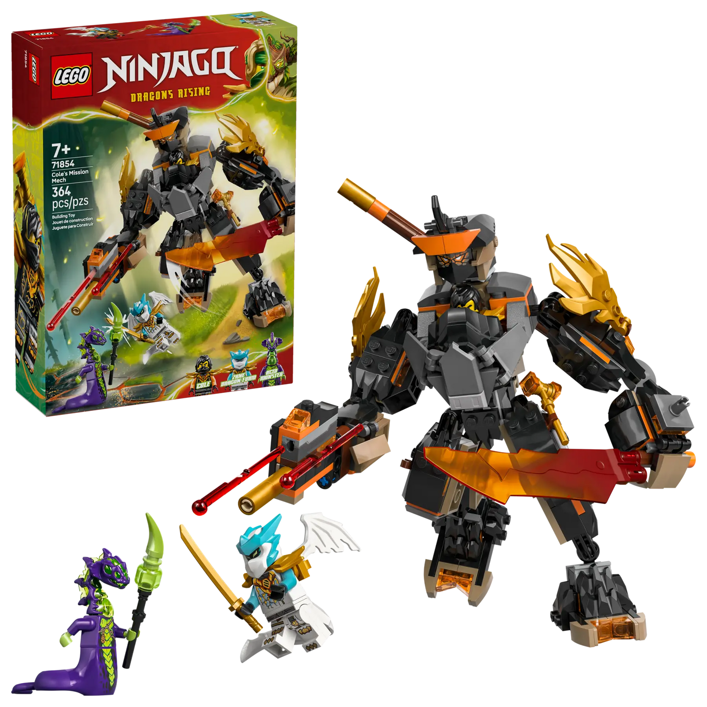 DISPONIBILE DA GENNAIO 2026 - 71854 LEGO Ninjago - Mech della missione di Cole e drago Zane
