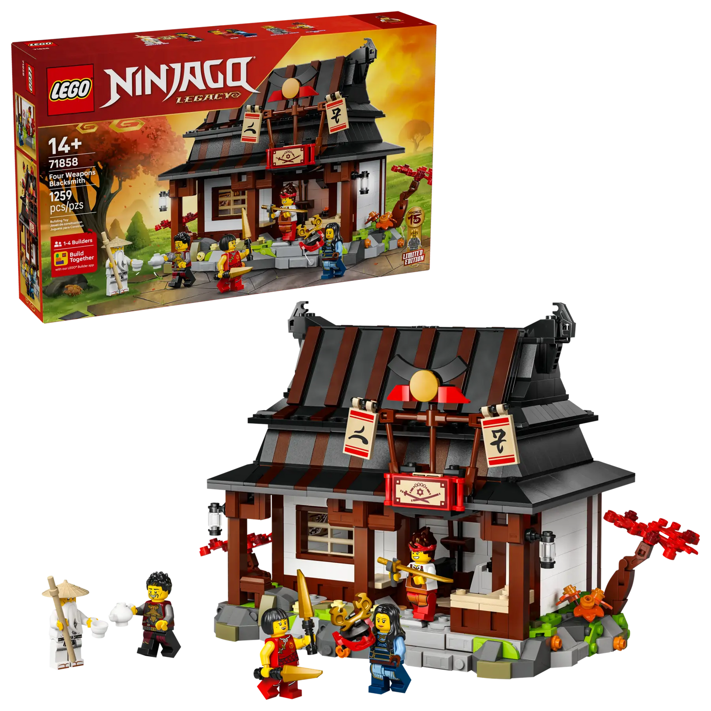DISPONIBILE DA GENNAIO 2026 - 71858 LEGO Ninjago - La bottega delle Quattro Armi – 15° anniversario