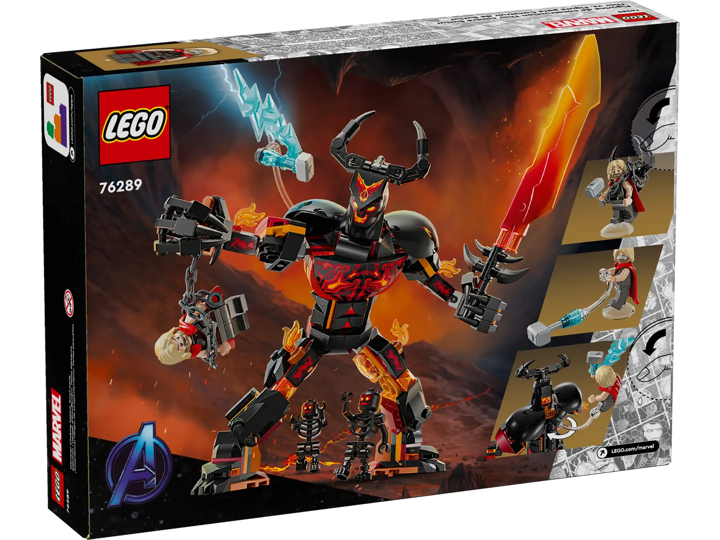 76289 ESCLUSIVA LEGO DC Super Heroes - Thor vs. personaggio costruibile di Surtur