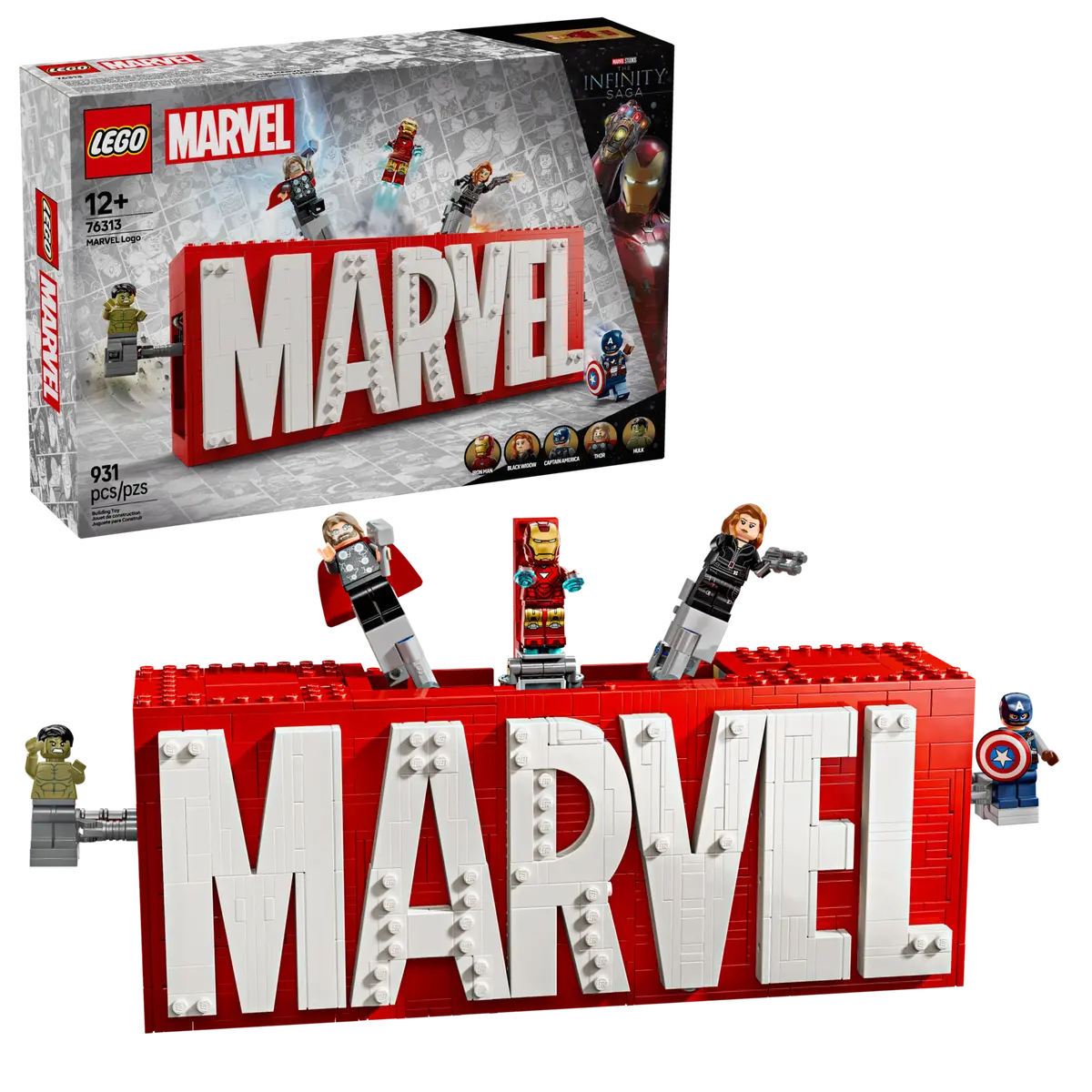 DISPONIBILE DA GENNAIO 2025 - 76313 LEGO Marvel - Logo e Minifigure MARVEL