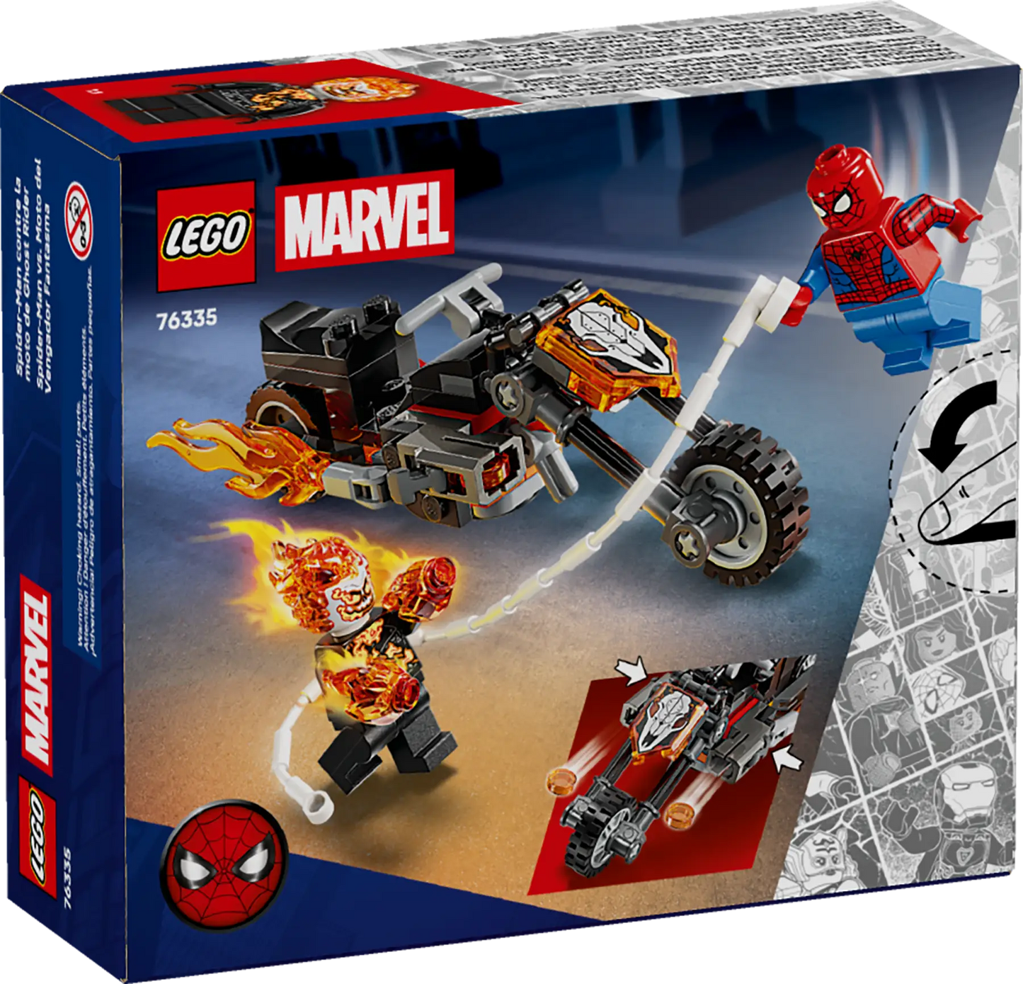 DISPONIBILE DA GENNAIO 2026 - 76335 LEGO Marvel - Spider-Man vs. Ghost Rider in motocicletta