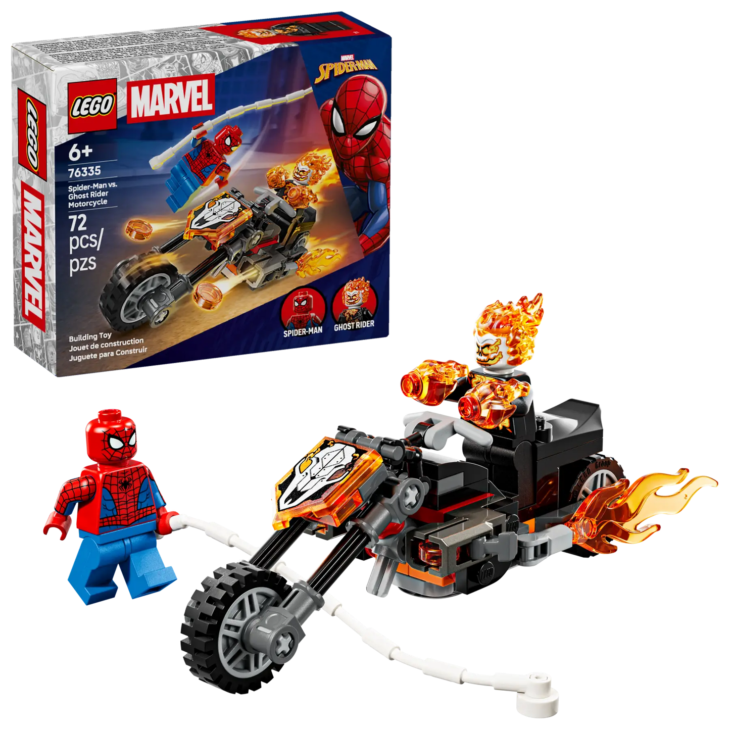DISPONIBILE DA GENNAIO 2026 - 76335 LEGO Marvel - Spider-Man vs. Ghost Rider in motocicletta