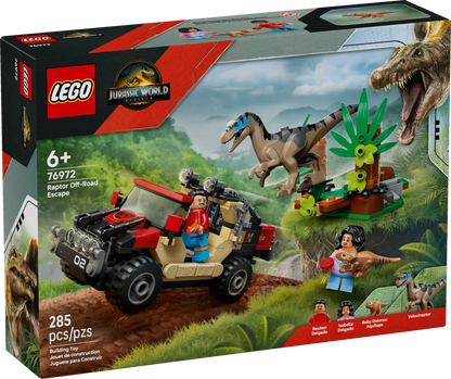 DISPONIBILE DA LUGLIO 2025 - 76972 LEGO Jurassic World - Fuga dal Raptor sul fuoristrada