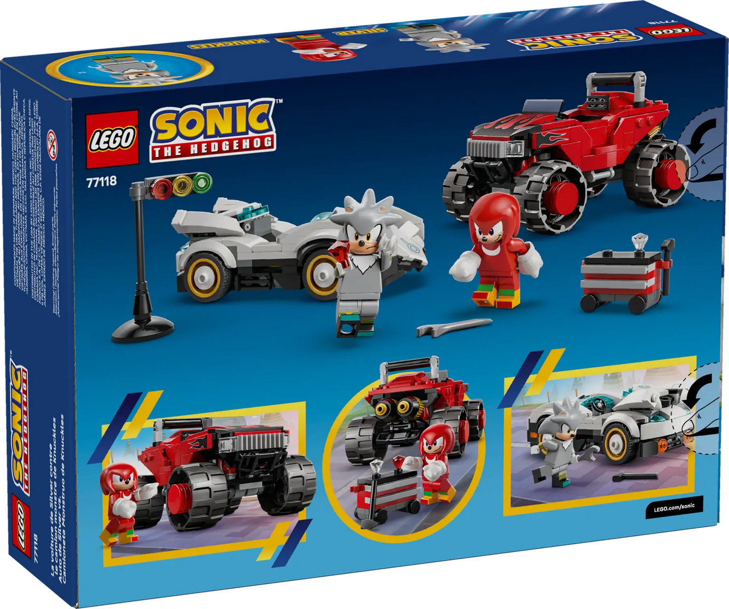 77118 LEGO Sonic the Hedgehog™ – Auto di Silver vs. Monster Truck di Knuckles