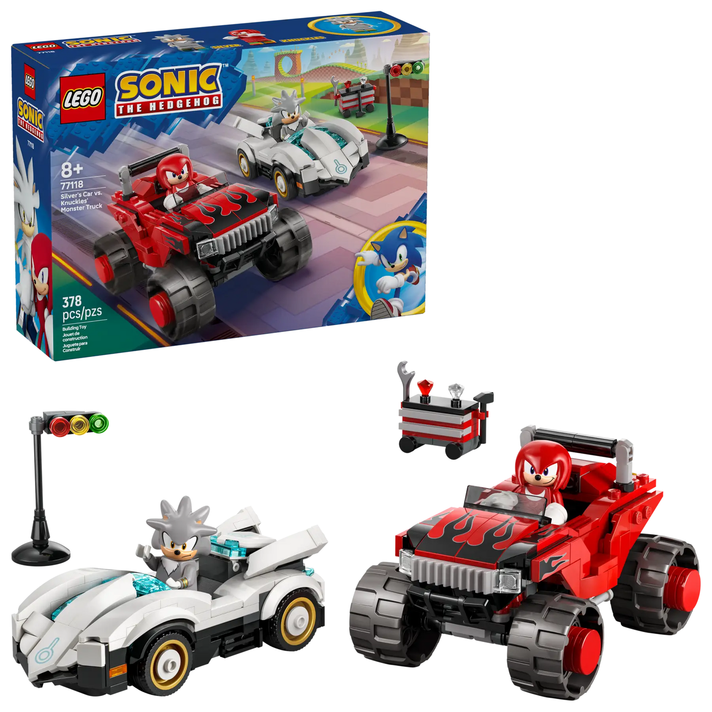77118 LEGO Sonic the Hedgehog™ – Auto di Silver vs. Monster Truck di Knuckles