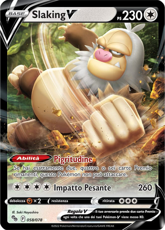 Carta Pokemon - Pokemon GO - 058/078 - SLAKING V - Italiano