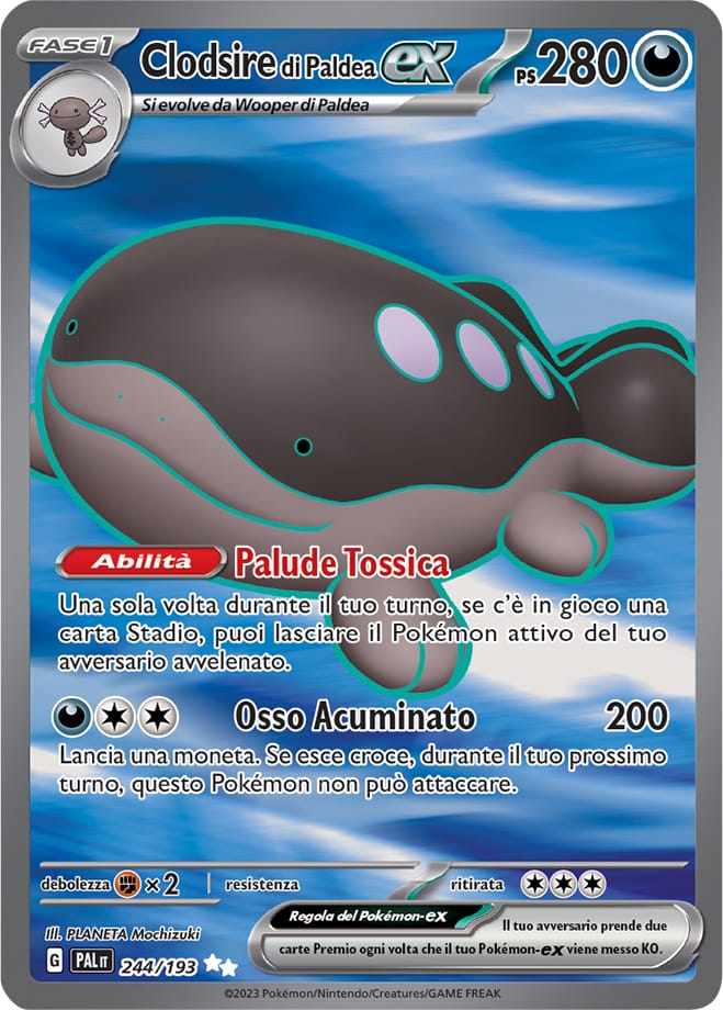 Carta Pokemon - Evoluzioni a Paldea - 244/193 - CLODSIRE di Paldea EX - Italiano