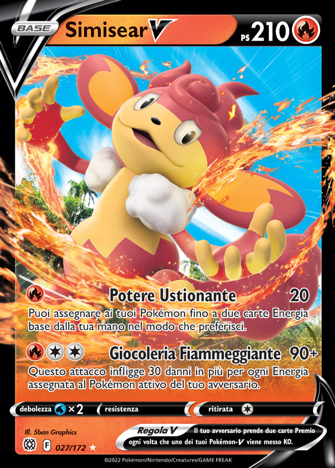 Carta Pokemon - Astri Lucenti - 027/172 - SIMISEAR V - Italiano