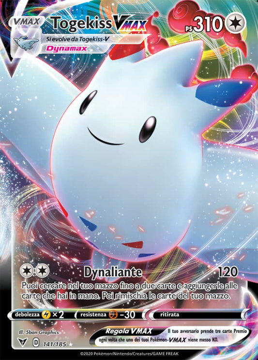 Carta Pokemon - Voltaggio Sfolgorante - 141/185 - TOGEKISS VMAX - Italiano