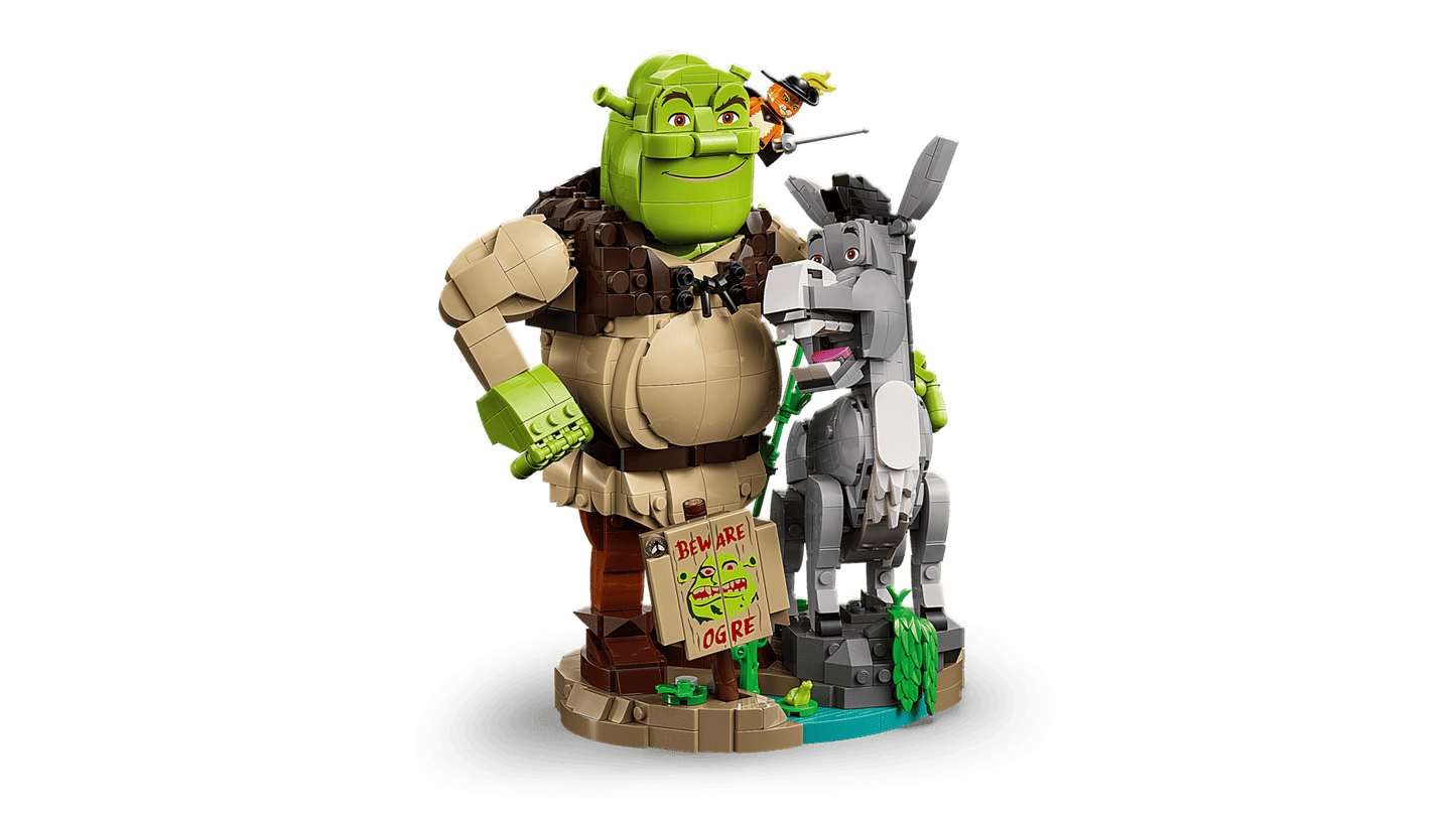 DISPONIBILE DA AGOSTO 2026 - 72423 LEGO Shrek - Shrek, Ciuchino e Gatto con gli Stivali