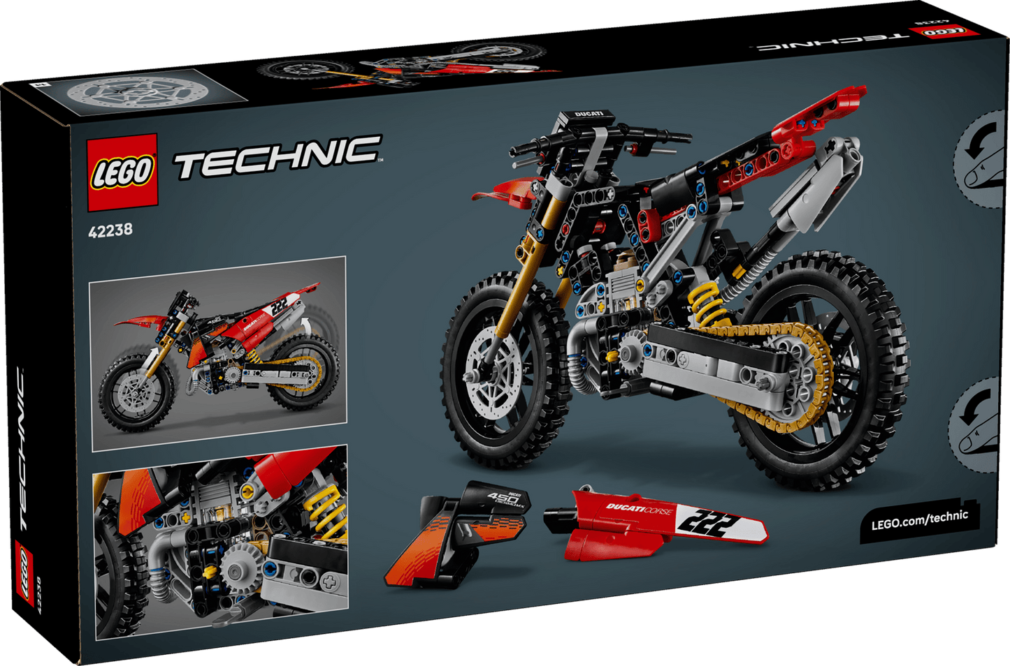 DISPONIBILE DA AGOSTO 2026 - 42238 LEGO Technic - Moto Ducati Desmo450 MX Factory