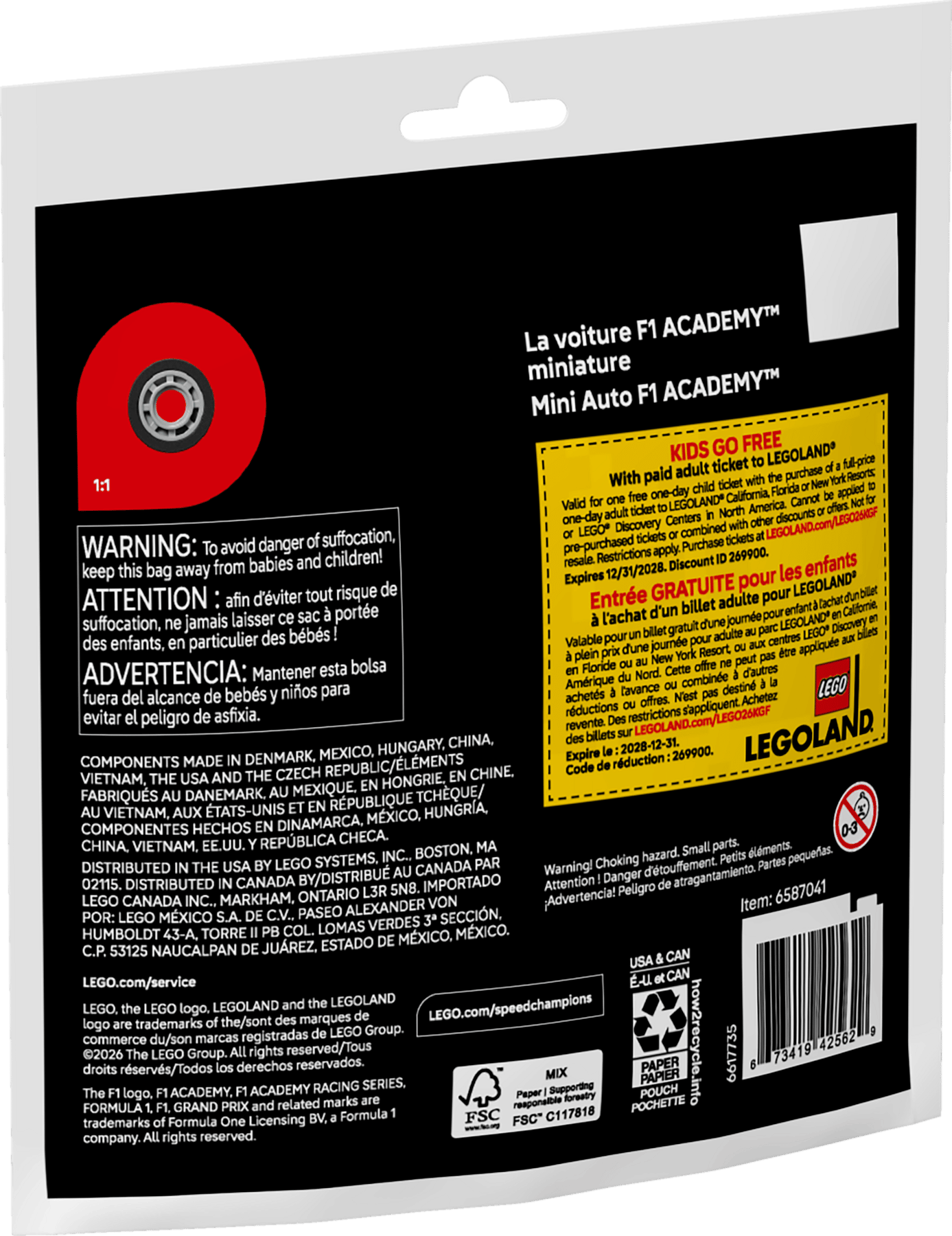 30734 LEGO Polybag Speed Champion - Mini-auto F1 ACADEMY™