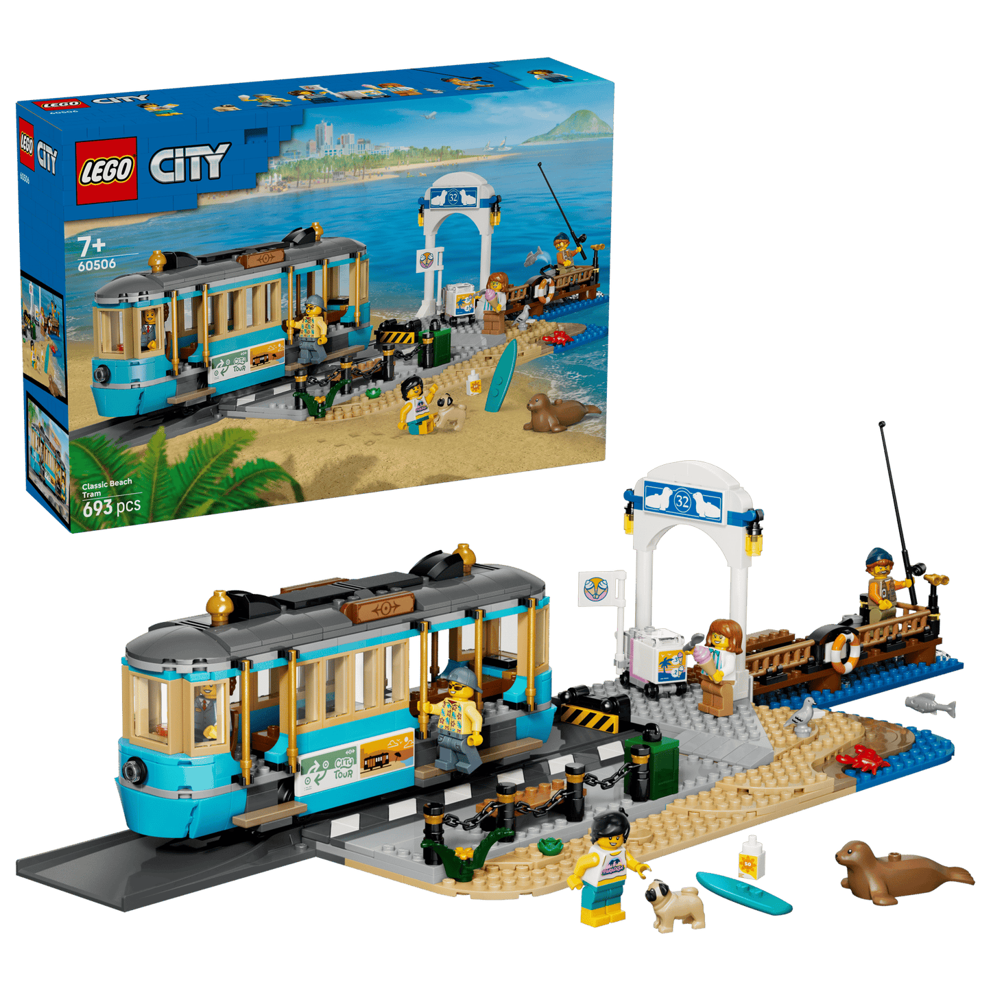 DISPONIBILE DA GIUGNO 2026 - 60506 LEGO City - Tram classico della spiaggia