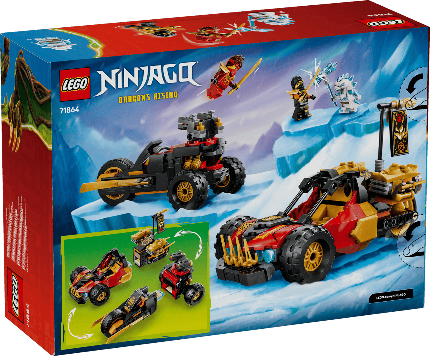 DISPONIBILE DA GIUGNO 2026 - 71864 LEGO Ninjago - Veicoli combinanti di Kai e Cole