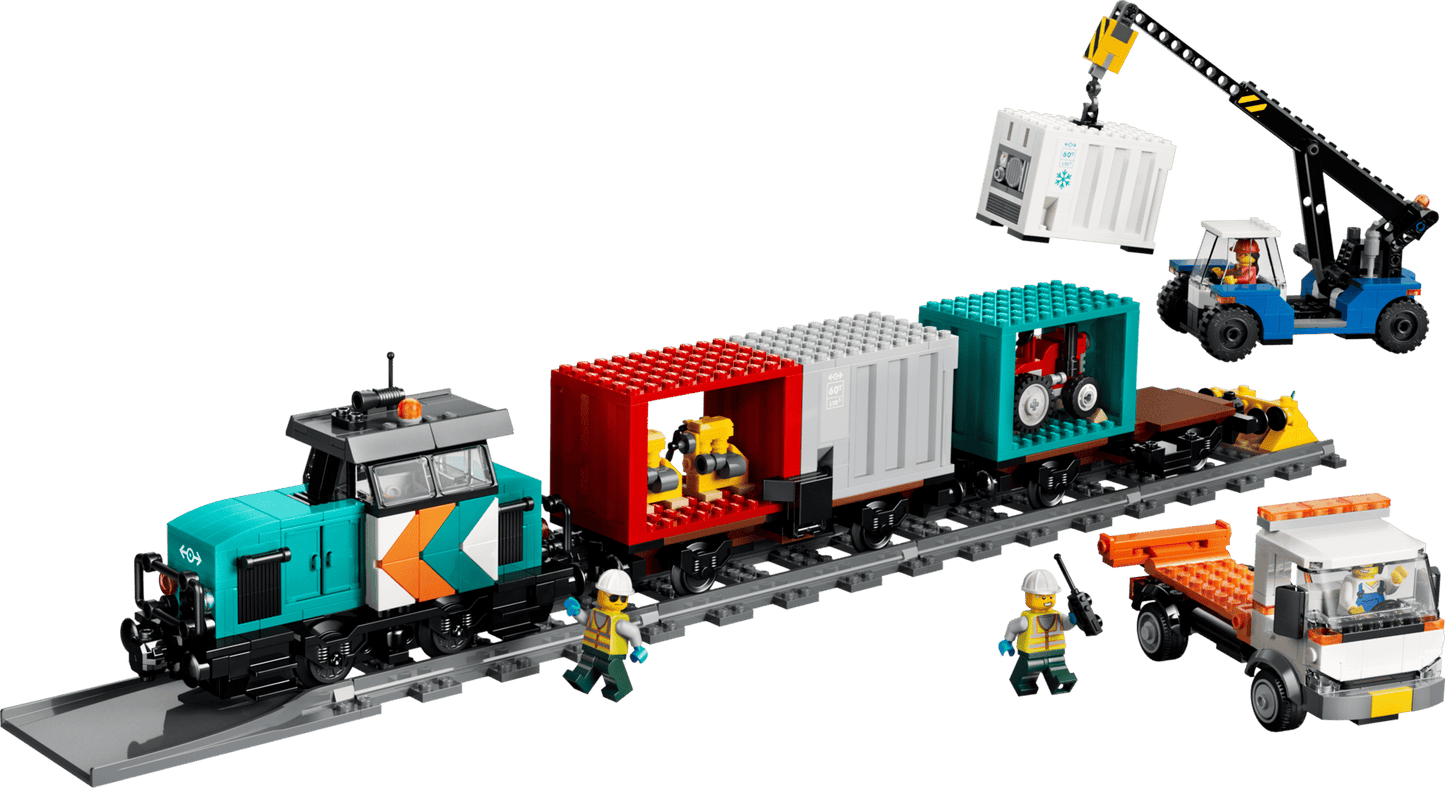 60509 ESCLUSIVA LEGO City - Treno merci portuale con gru e camion