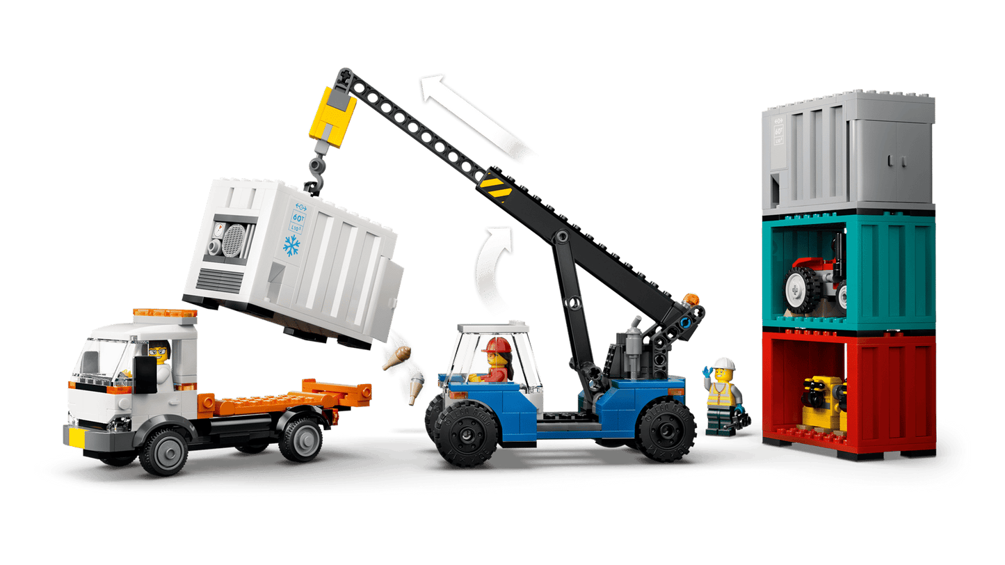 60509 ESCLUSIVA LEGO City - Treno merci portuale con gru e camion
