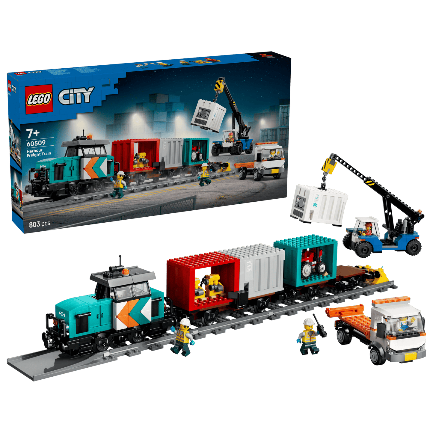 60509 ESCLUSIVA LEGO City - Treno merci portuale con gru e camion