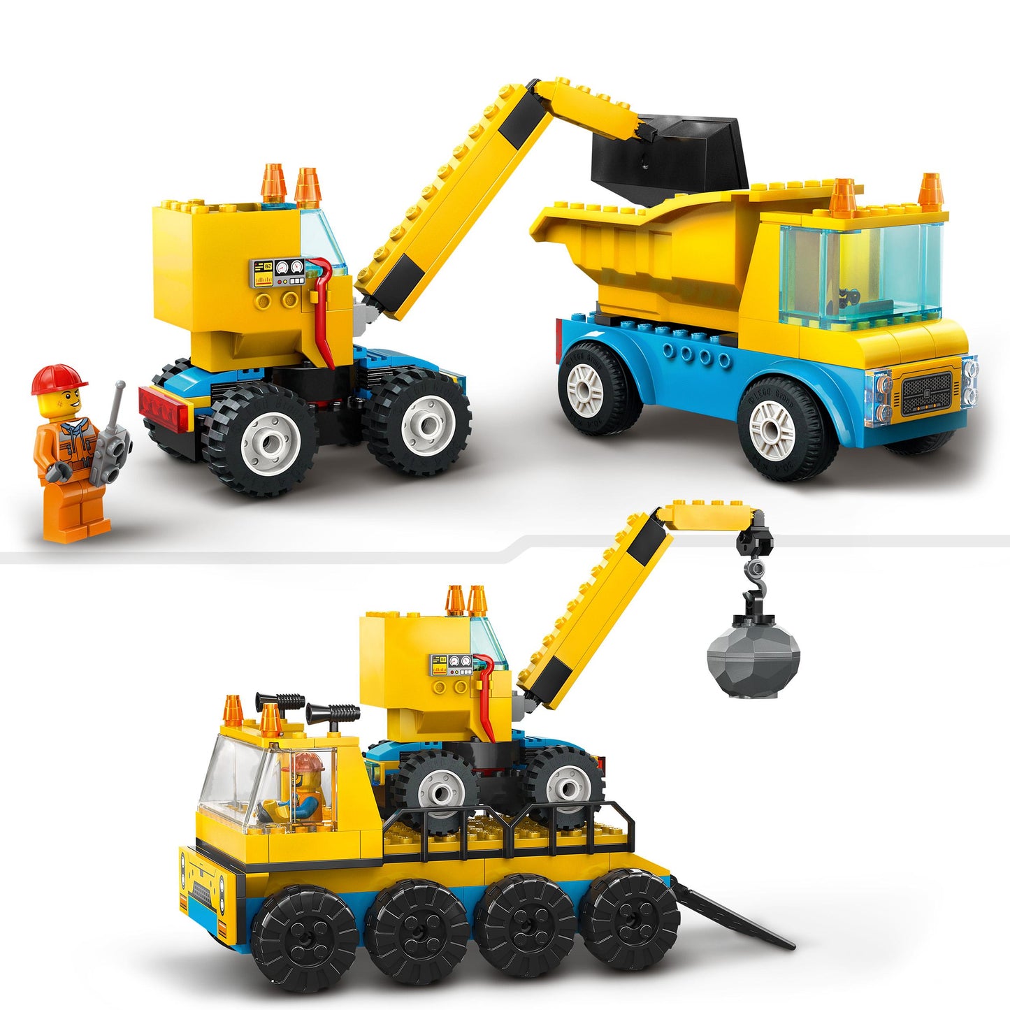 60391 LEGO City - Camion da cantiere e gru con palla da demolizione