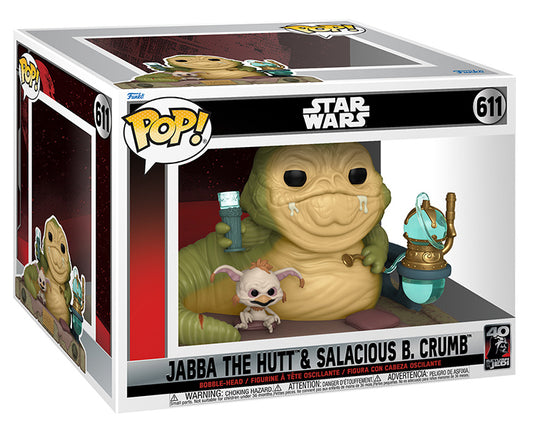 STAR WARS 611 Funko Pop! - Return of the Jedi - 40th Anniversary - Jabba The Hutt with Salacious B. Crumb