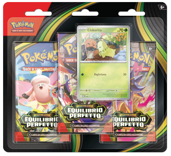 Blister Carte Pokemon - 3 Buste - MEGAEVOLUZIONE - Equilibrio Perfetto - Italiano