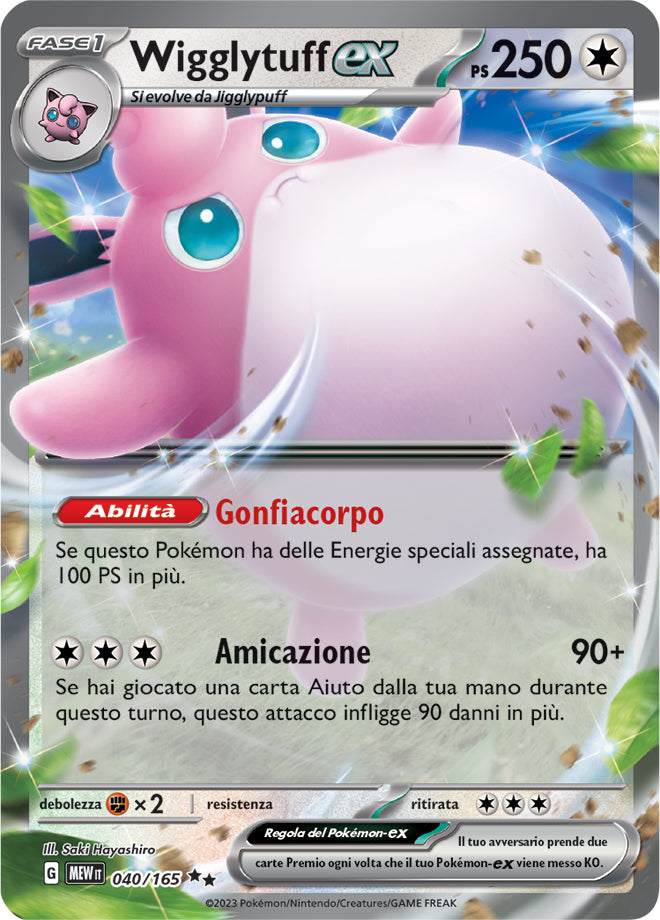 Carta Pokemon - 151 - 040/165 - WIGGLYTUFF EX - Italiano
