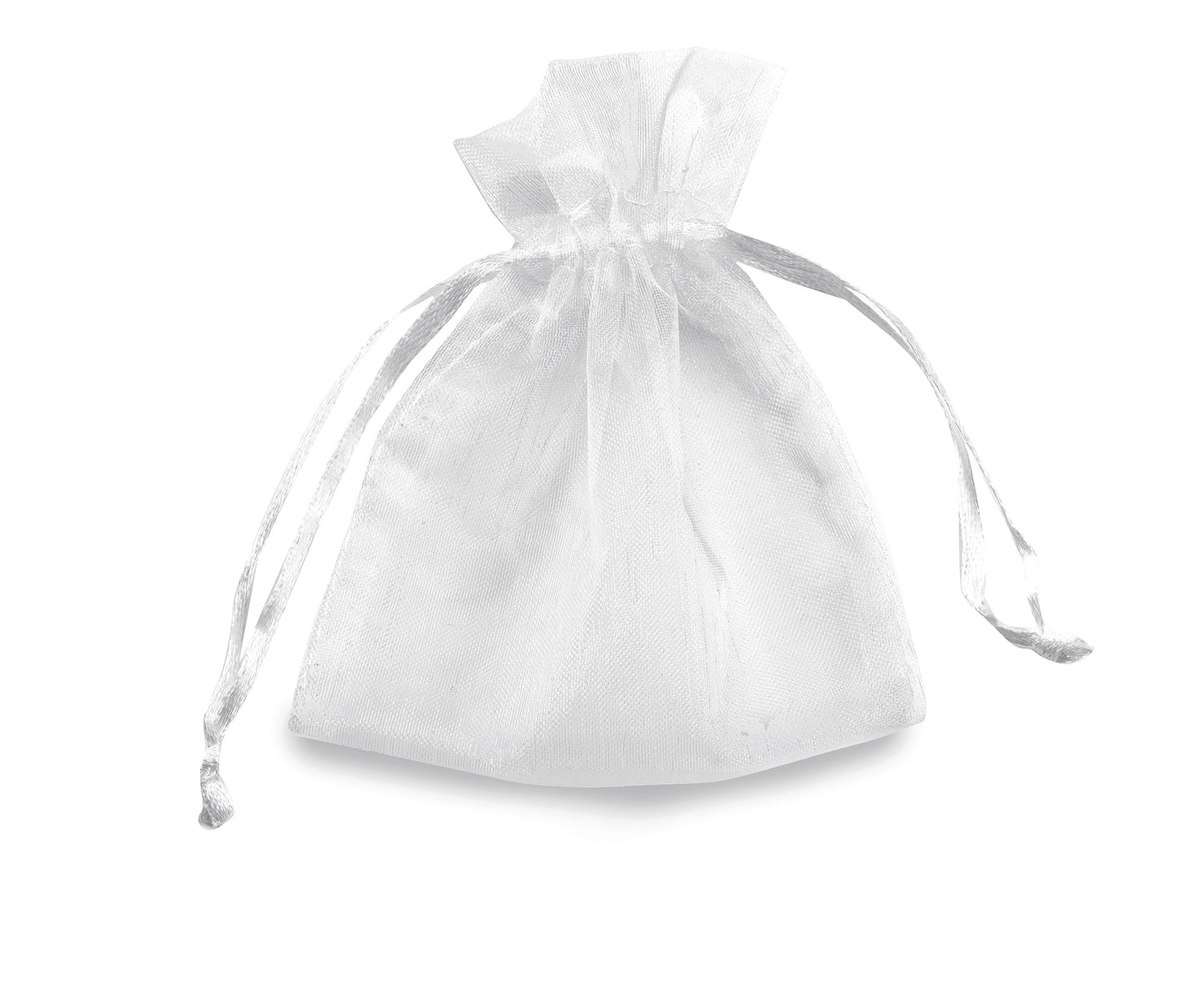 Buste con Laccio in Organza - cm 8.5 x cm 10 - BIANCO - 10 Pz