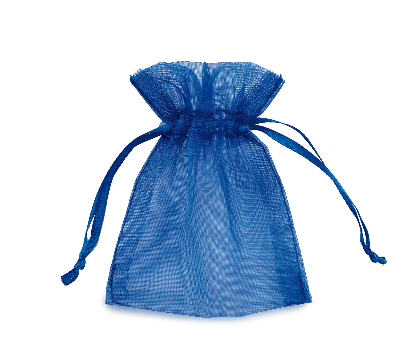 Buste con Laccio in Organza - cm 8.5 x cm 10 - BLU - 10 Pz