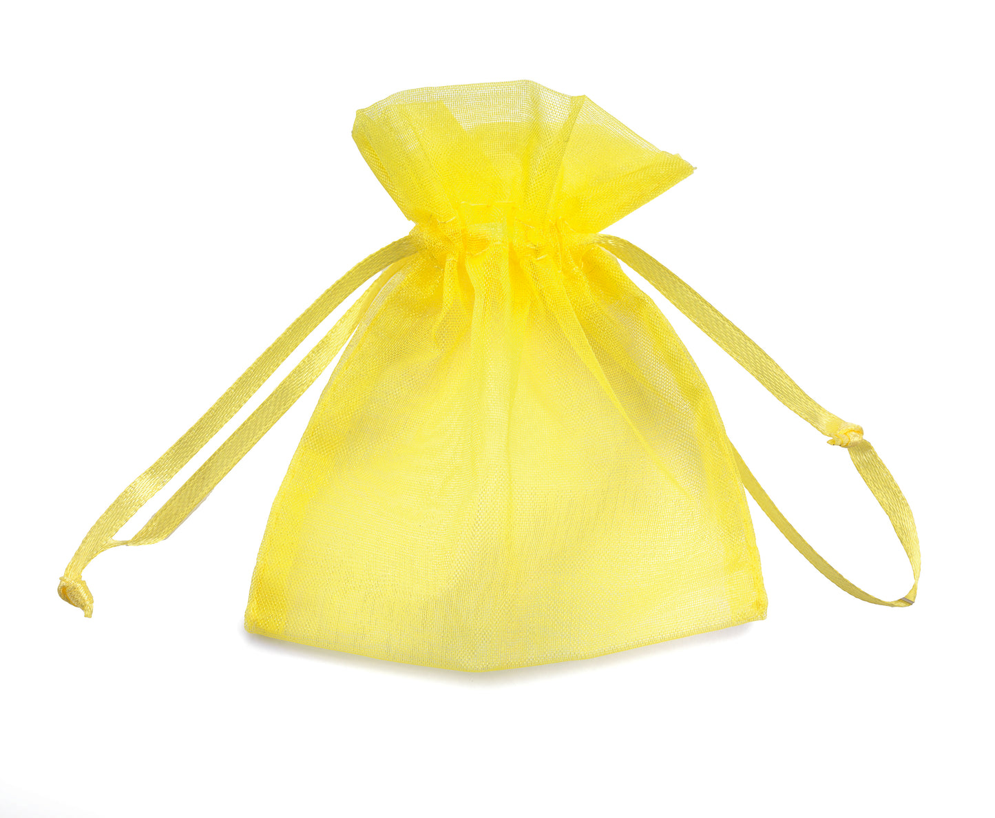 Buste con Laccio in Organza - cm 8.5 x cm 10 - GIALLO - 10 Pz