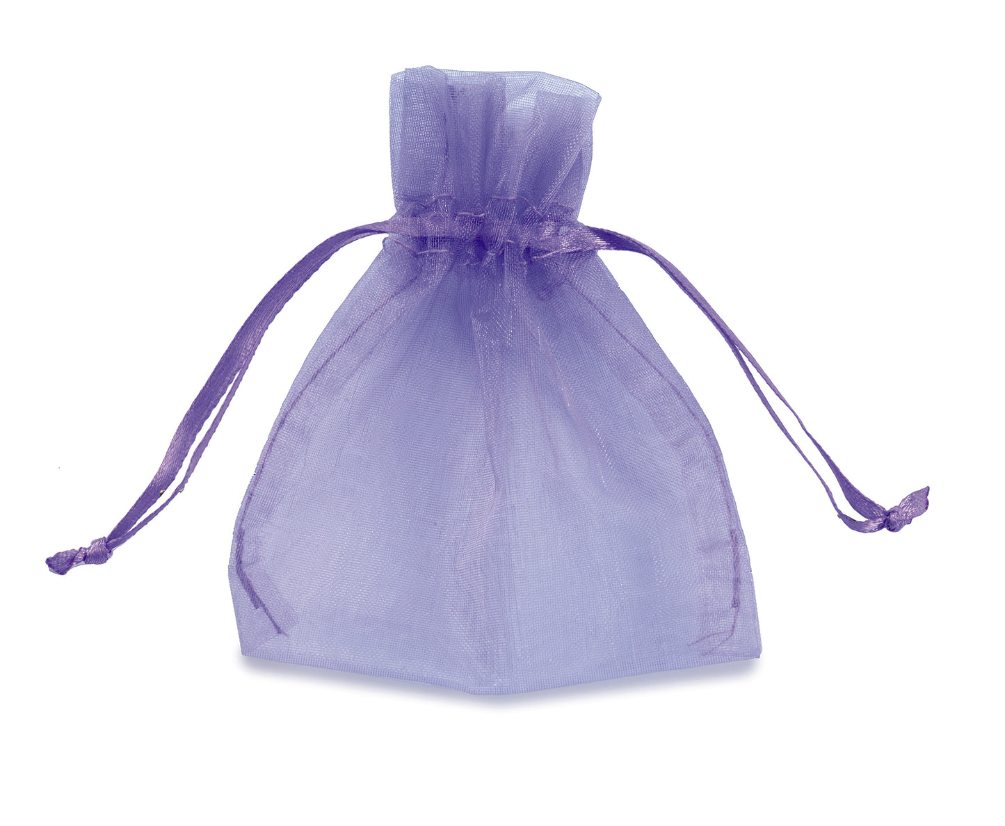 Buste con Laccio in Organza - cm 8.5 x cm 10 - LILLA - 10 Pz