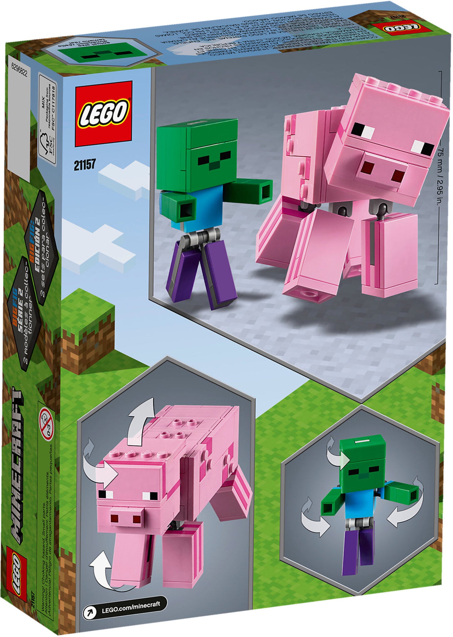 21157 LEGO Minecraft - Maxi Figure Maiale E Baby Zombi