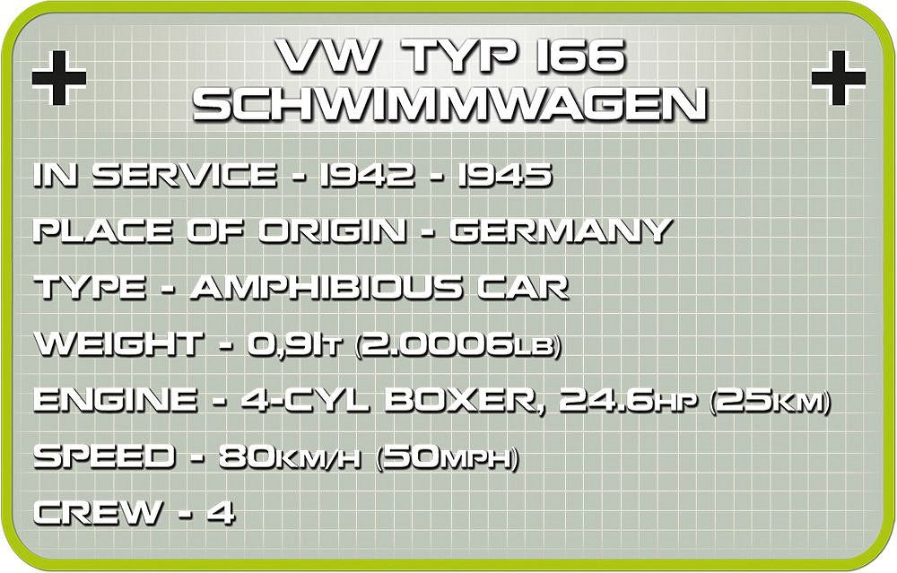 2403 COBI Historical Collection - World War II - VW Typ 166 Schwimmwagen