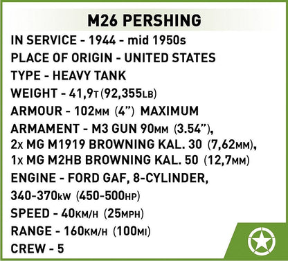 2564 COBI Historical Collection - World War II - M26 Pershing T26E3