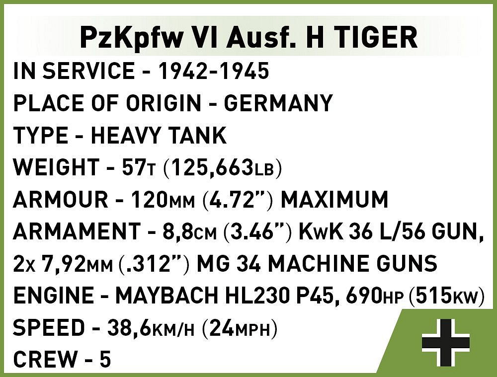 2710 COBI Historical Collection - World War II - PzKpfw VI Tiger 131