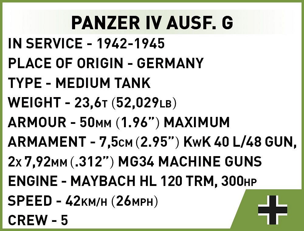 2714 COBI Historical Collection - World War II - Panzer IV Ausf.G
