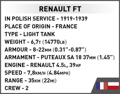 2992 COBI Historical Collection - World War I - Renault FT "Victory Tank 1920"