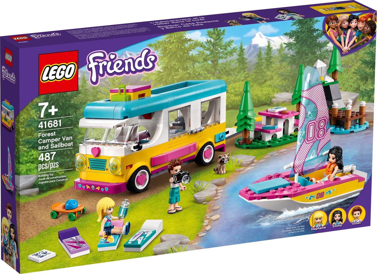 41681 LEGO Friends - Camper Van nel Bosco con Barca a Vela