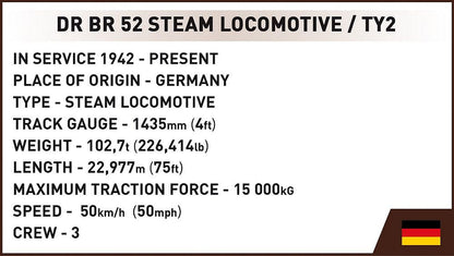 6280 COBI Historical Collection - Trains - DR BR 52 Steam Locomotive 2in1 - Executive Edition