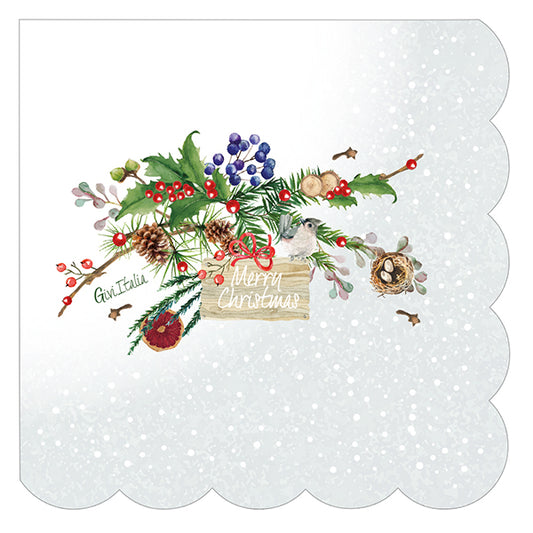 Tovaglioli c/smerlo FROZEN CHRISTMAS cm. 33x33 - conf. 16 pz - cod. 64269