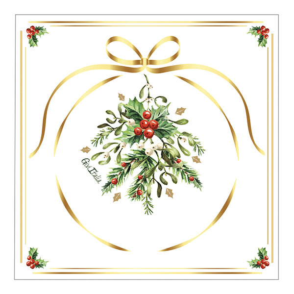 Tovaglioli 3 Veli MERRY GOLD CHRISTMAS cm. 33x33 - conf. 16 pz - cod. 64311